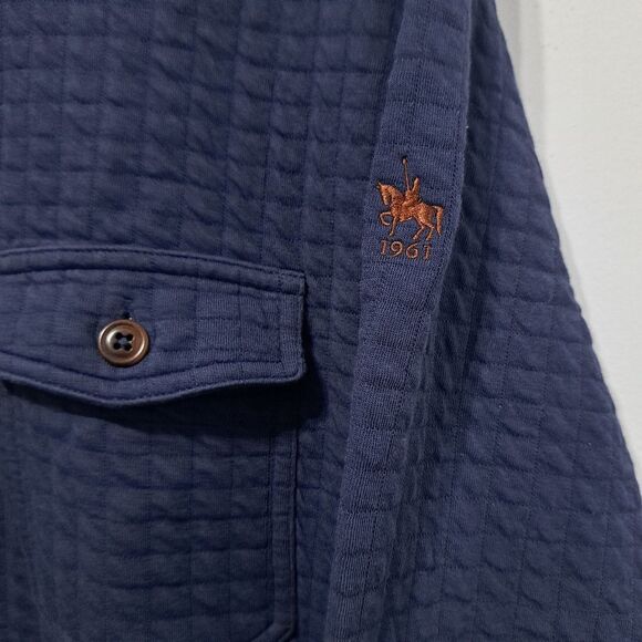 Peter Millar Navy Quad Quilted Knit Minimalist Preppy Button Down Jacket Large - Picture 11 of 16